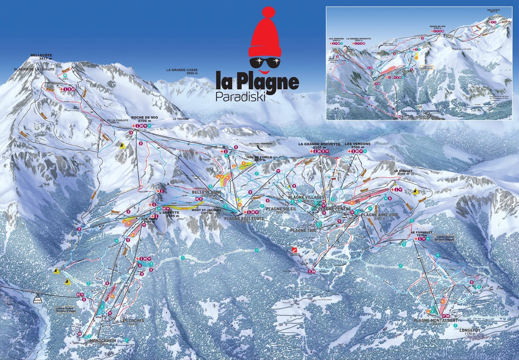 Plan des pistes la plagne